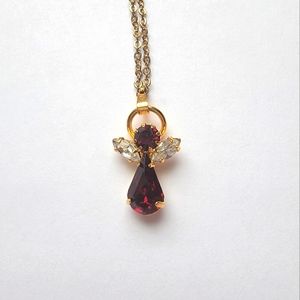 January Birthstone Angel Necklace